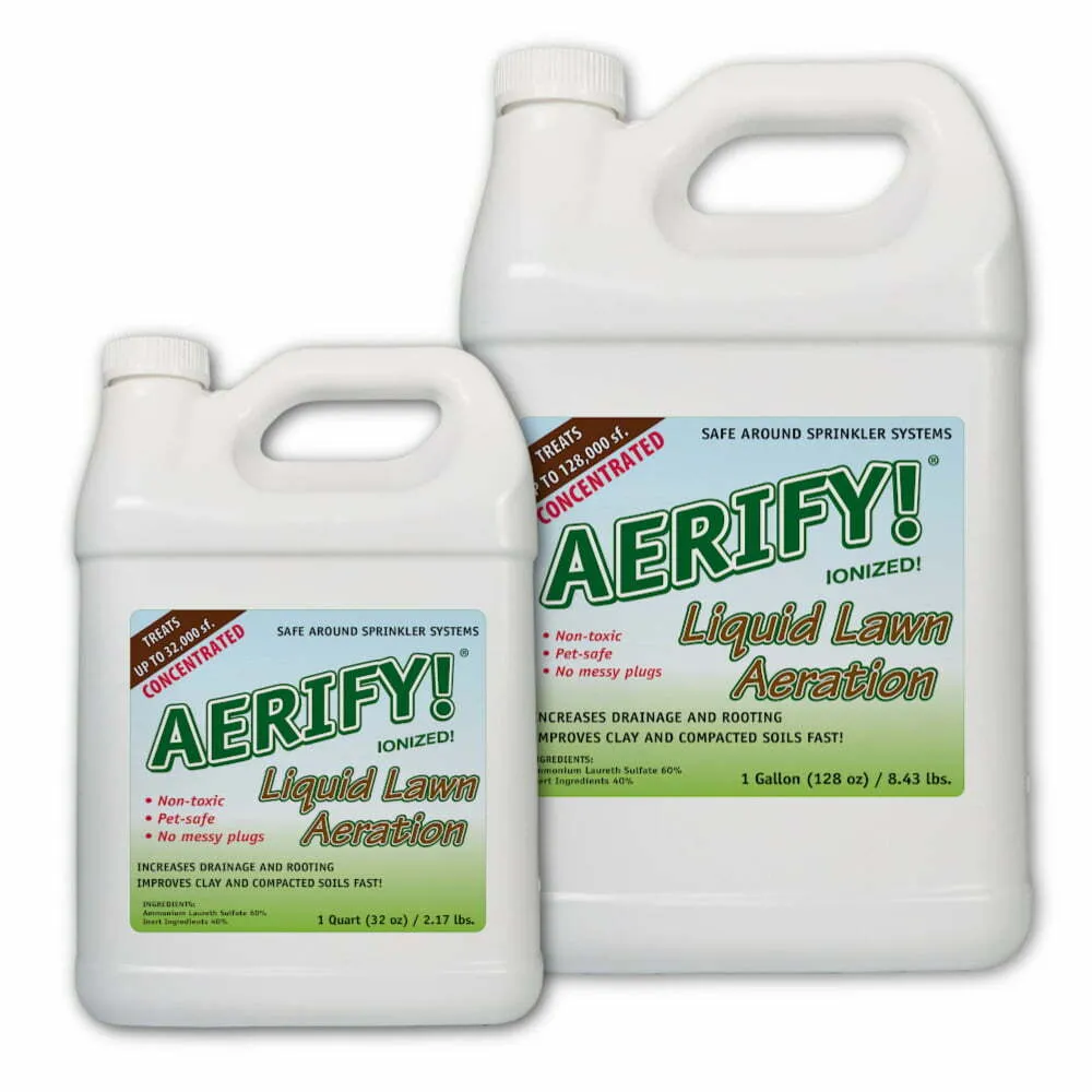 Natural Liquid Soil Aerator Conditioner for Lawn Garden Houseplants Penetrates up to 2x Deep as Mechanical Aeration - Aerify! - Nature's Lawn & Garden