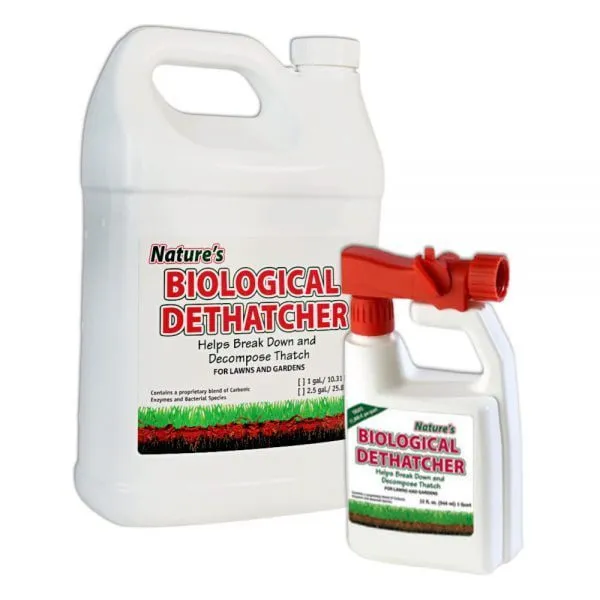 Liquid Dethatcher for Lawns -  Biological Dethatcher - Natural, No Mess De-thatching - Non-Toxic, Pet-Safe - Nature's Lawn & Garden