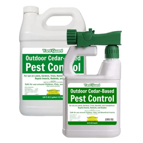 Natural Outdoor Insect Control Concentrated Cedar-Based Spray for Lawn Garden & Foundation Safe for Pollinators - Yard Guard - Nature's Lawn & Garden