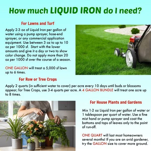 Nature's Lawn and Garden Liquid Iron how much do i need