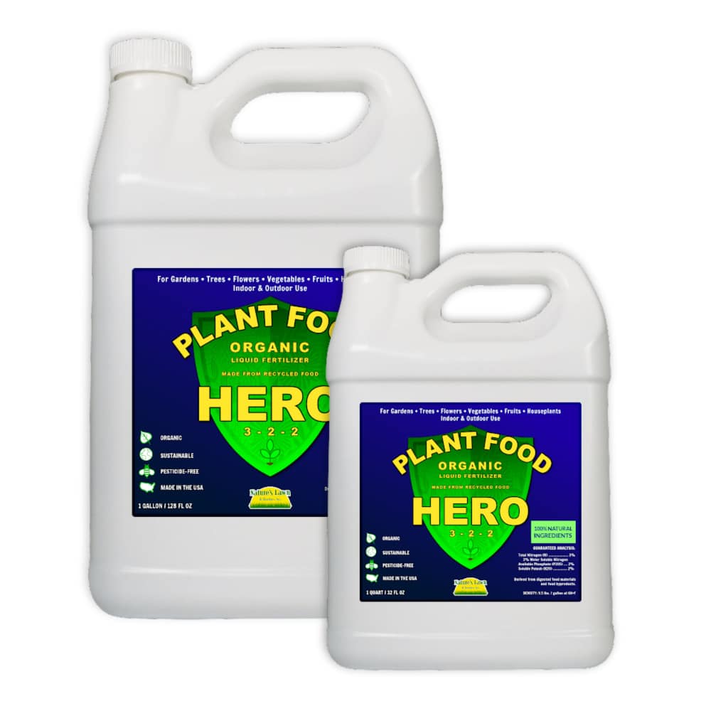 Organic 3-2-2 Liquid Fertilizer for Gardens, Vegetables, Trees, Shrubs, and Houseplants - Plant Food Hero - Nature's Lawn & Garden