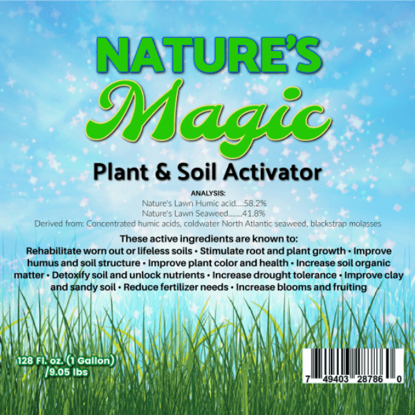 Nature's Lawn Nature's Magic label seaweed and humic acid